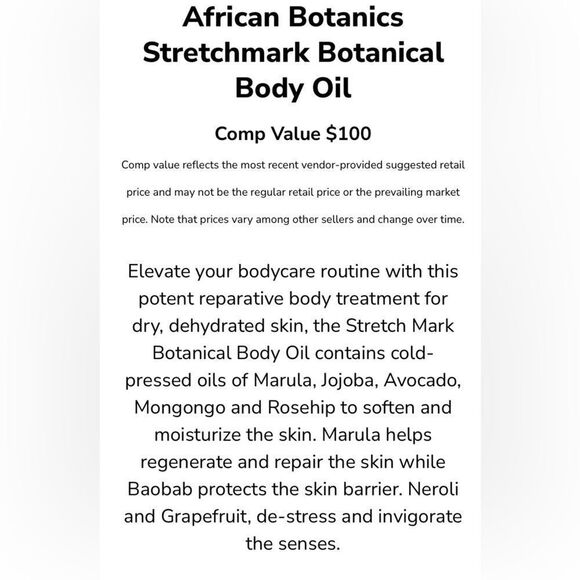 NEW … AFRICAN BOTANICS Stretch Mark Botanical Body Oil - Picture 5 of 6